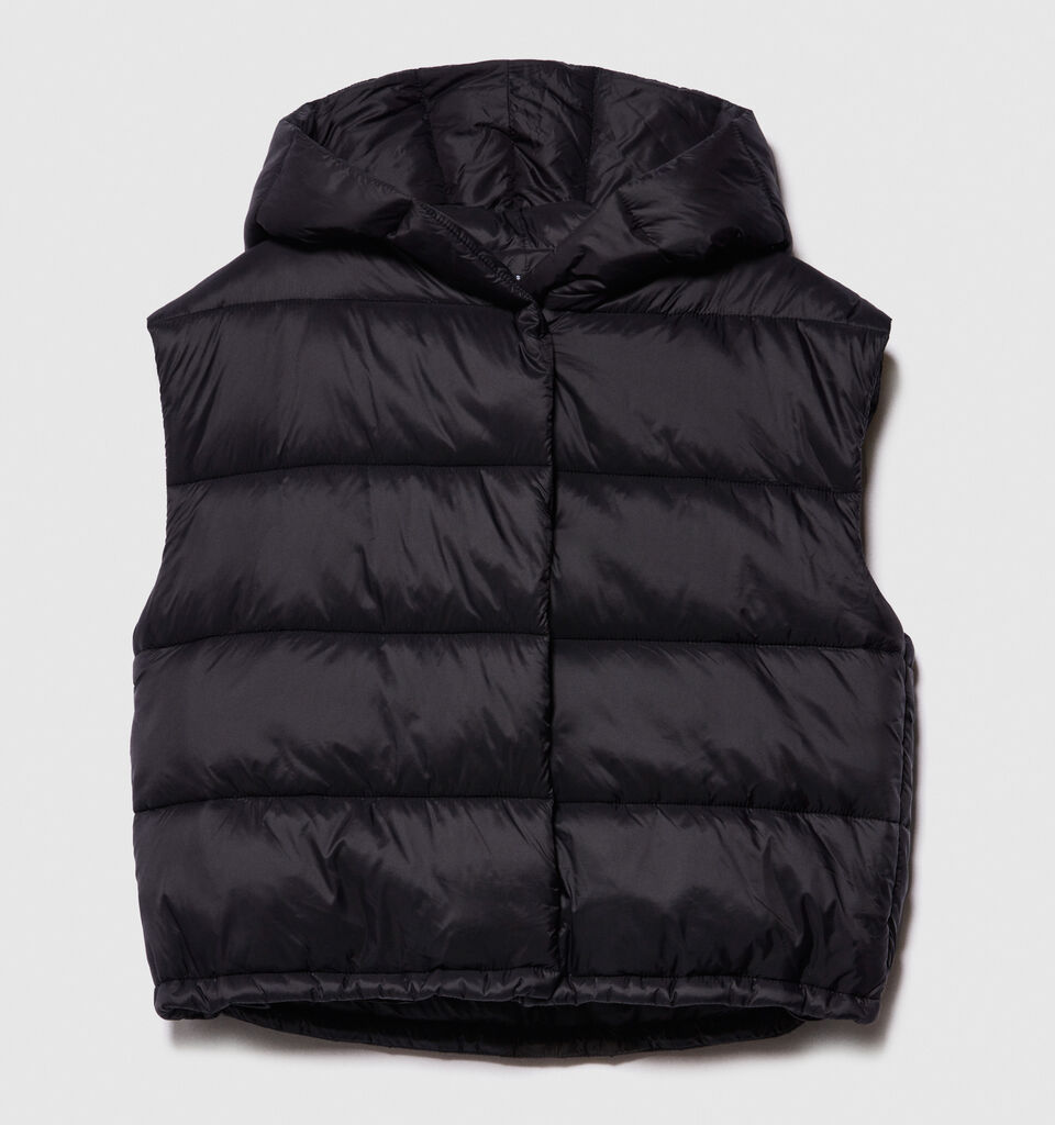 Sleeveless jacket with hood - null - Black | Sisley image number 6